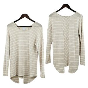 Sunday Anthropologie Striped Cream Knit Top